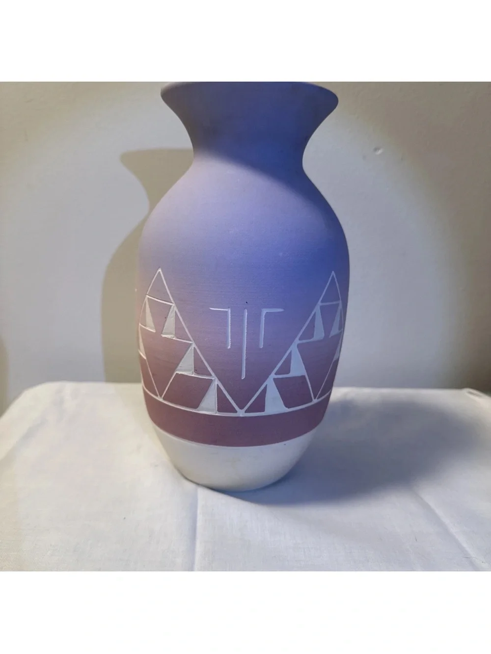 Vintage Native American Sioux art vase signed “Little Thunder”